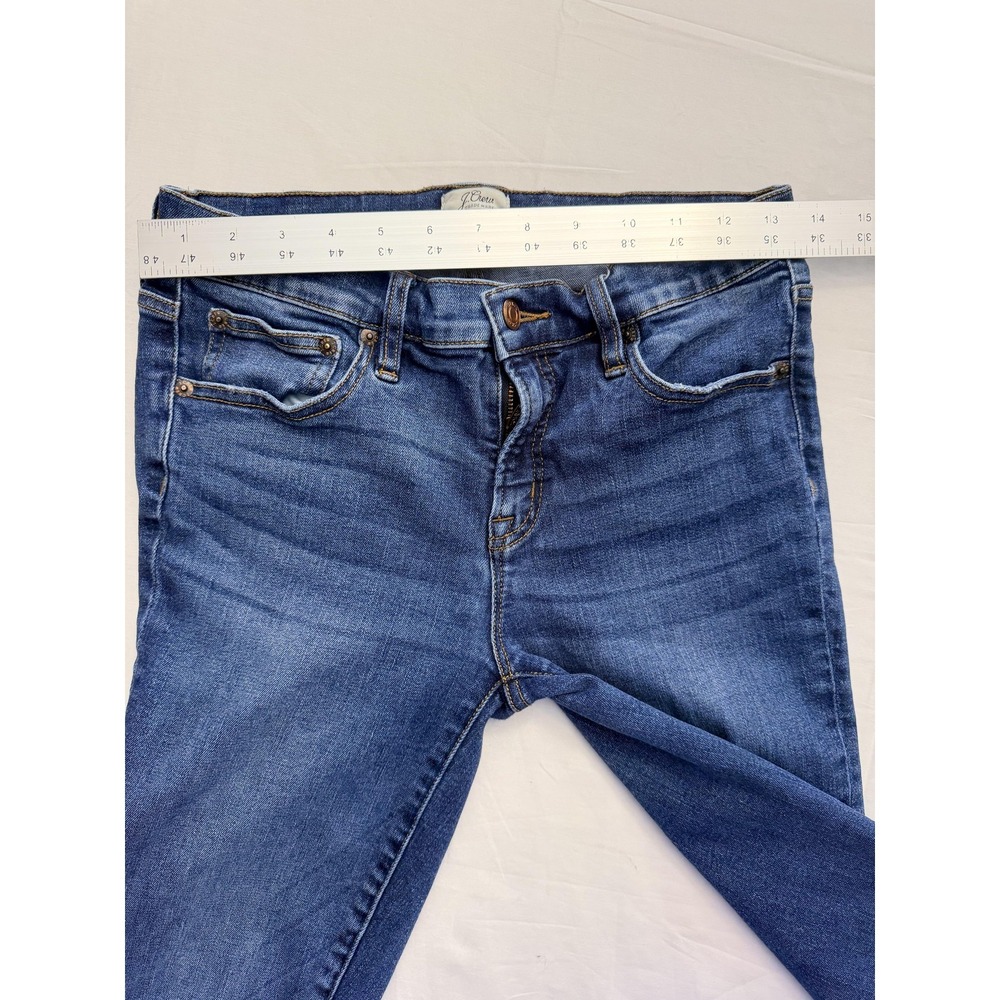 J.Crew 8 Inch Toothpick Skinny Jeans Womens 29T Blue Med Wash Low Rise 29x30 - Picture 6 of 9